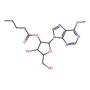 2'-Valeryl-6-methoxypurine arabinoside structure