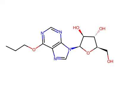2-Hydroxymethyl-5-(6-propoxy-purin-9-yl)-tetrahydro-furan-3,4-diol structure