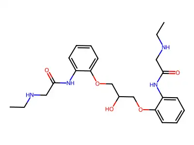Acetamide, N,N'-((2-hydroxy-1,3-propanediyl)bis(oxy-2,1-phenylene))bis(2-(ethylamino)-, ethanedioate (1:2) structure