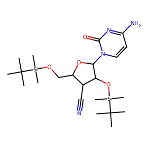 Cytidine, 3'-cyano-3'-deoxy-2',5'-bis-O-((1,1-dimethylethyl)dimethylsilyl)- structure