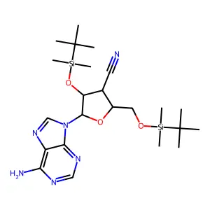 Adenosine, 3'-cyano-3'-deoxy-2',5'-bis-O-((1,1-dimethylethyl)dimethylsilyl)- structure