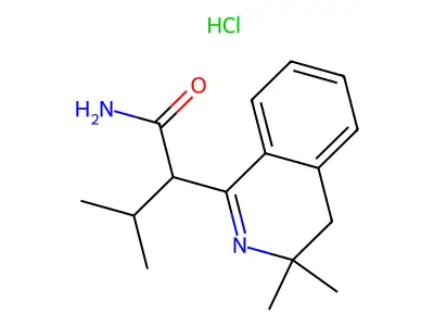 3,4-Dihydro-3,3-dimethyl-alpha-(1-methylethyl)-1-isoquinolineacetamide hydrochloride structure