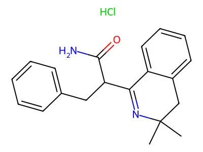 3,4-Dihydro-3,3-dimethyl-alpha-(phenylmethyl)-1-isoquinolineacetamide hydrochloride structure