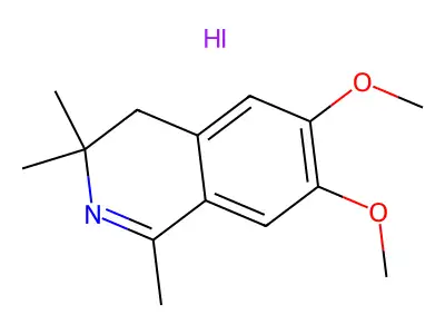 Isoquinoline, 3,4-dihydro-6,7-dimethoxy-1,3,3-trimethyl-, hydriodide structure