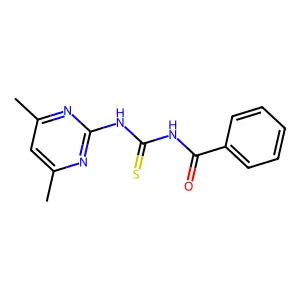 Benzamide, N-[[(4,6-dimethyl-2-pyrimidinyl)amino]thioxomethyl]- structure