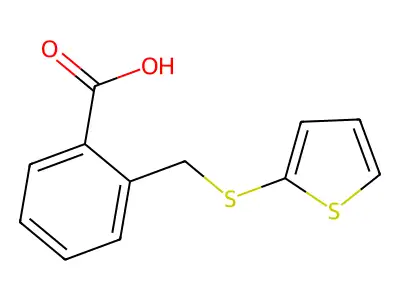 Benzoic acid, 2-[(2-thienylthio)methyl]- structure