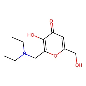 2-((diethylamino)methyl)-3-hydroxy-6-(hydroxymethyl)-4H-pyran-4-one structure