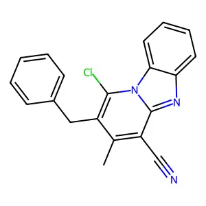 2-Benzyl-1-chloro-3-methylpyrido[1,2-a]benzimidazole-4-carbonitrile structure