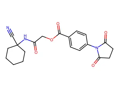 [2-[(1-Cyanocyclohexyl)amino]-2-oxoethyl] 4-(2,5-dioxopyrrolidin-1-yl)benzoate structure