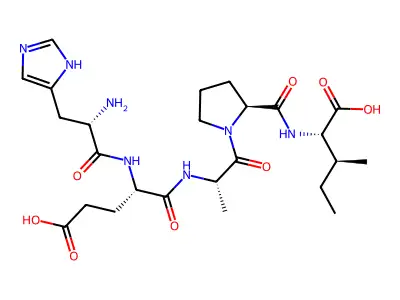 Histidyl-glutamyl-alanyl-prolyl-isoleucine structure