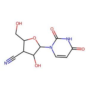 2,4(1H,3H)-Pyrimidinedione, 1-(3-cyano-3-deoxy-b-D-xylofuranosyl)- structure