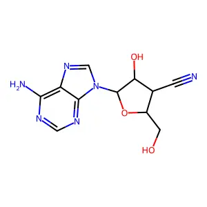 9H-Purin-6-amine, 9-(3-cyano-3-deoxy-beta-D-xylofuranosyl)- structure