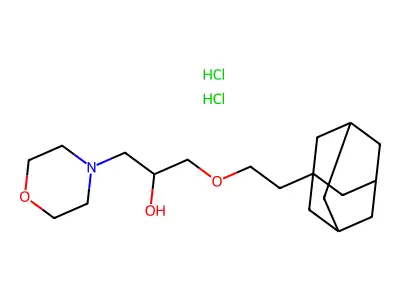 1-(2-((3r,5r,7r)-Adamantan-1-yl)ethoxy)-3-morpholinopropan-2-ol dihydrochloride structure