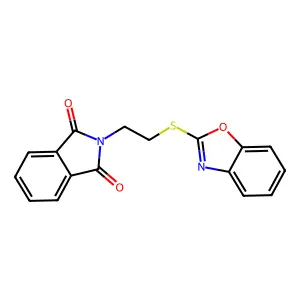 1H-Isoindole-1,3(2H)-dione, 2-[2-(2-benzoxazolylthio)ethyl]- structure