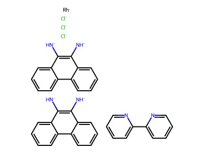 Rh(Phi)2(bpy)3+ structure