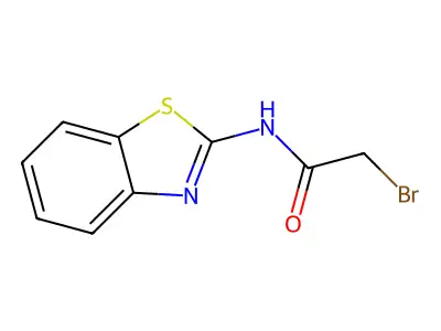 N-(1,3-benzothiazol-2-yl)-2-bromoacetamide structure
