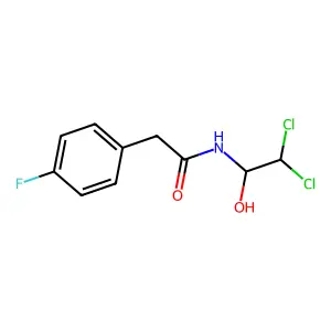 Acetamide, 2-(p-fluorophenyl)-(N-(2',2'-dichloro-1'-hydroxy)ethyl)- structure