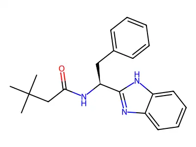 N-[(1S)-1-(1H-benzimidazol-2-yl)-2-phenylethyl]-3,3-dimethylbutanamide structure