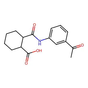 (1R,2S)-2-[(3-acetylphenyl)carbamoyl]cyclohexanecarboxylic acid structure