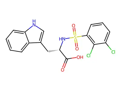 (2S)-2-(2,3-Dichlorobenzenesulfonamido)-3-(1H-indol-3-yl)propanoic acid structure