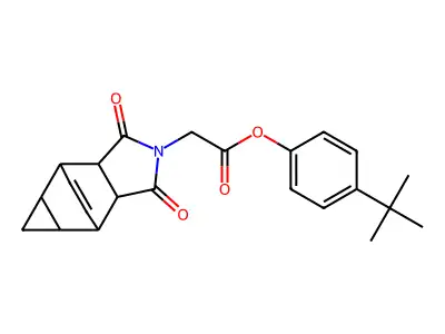 4-tert-butylphenyl (1,3-dioxooctahydro-4,6-ethenocyclopropa[f]isoindol-2(1H)-yl)acetate structure