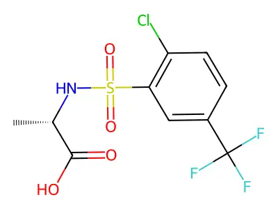 (2S)-2-({[2-chloro-5-(trifluoromethyl)phenyl]sulfonyl}amino)propanoic acid structure