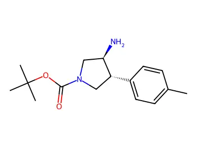 tert-Butyl 3-amino-4-(p-tolyl)pyrrolidine-1-carboxylate structure