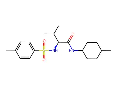 (2S)-3-methyl-N-(4-methylcyclohexyl)-2-[(4-methylphenyl)sulfonylamino]butanamide structure