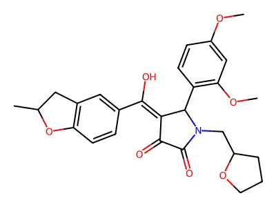 5-(2,4-dimethoxyphenyl)-3-hydroxy-4-(2-methyl-2,3-dihydro-1-benzofuran-5-carbonyl)-1-[(oxolan-2-yl)methyl]-2,5-dihydro-1H-pyrrol-2-one structure