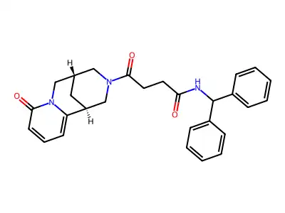 N-benzhydryl-4-oxo-4-[(1S,9S)-6-oxo-7,11-diazatricyclo[7.3.1.02,7]trideca-2,4-dien-11-yl]butanamide structure