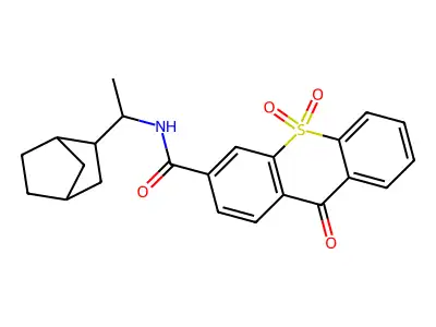 9H-Thioxanthene-3-carboxamide, N-(1-bicyclo[2.2.1]hept-2-ylethyl)-9-oxo-, 10,10-dioxide structure