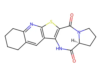 (14aS)-2,3,8,9,10,11-hexahydro-1H-pyrrolo[1'',2'':1',2'][1,4]diazepino[5',6':4,5]thieno[2,3-b]quinoline-5,14(13H,14aH)-dione structure