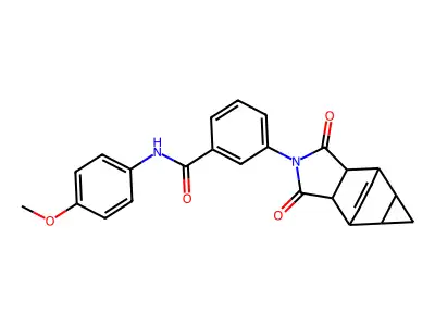 3-(1,3-dioxooctahydro-4,6-ethenocyclopropa[f]isoindol-2(1H)-yl)-N-(4-methoxyphenyl)benzamide structure