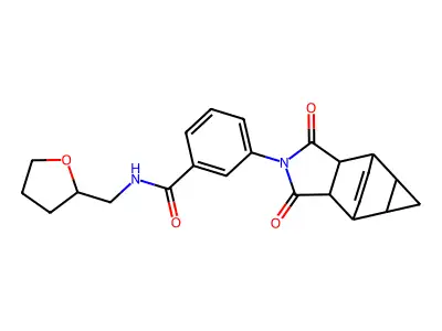 3-(1,3-dioxooctahydro-4,6-ethenocyclopropa[f]isoindol-2(1H)-yl)-N-(tetrahydrofuran-2-ylmethyl)benzamide structure