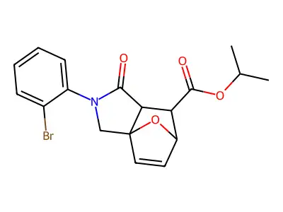 propan-2-yl 2-(2-bromophenyl)-1-oxo-1,2,3,6,7,7a-hexahydro-3a,6-epoxyisoindole-7-carboxylate structure