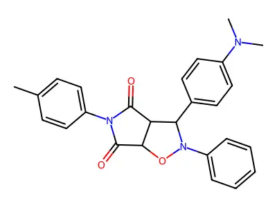 3-(4-(dimethylamino)phenyl)-2-phenyl-5-(p-tolyl)dihydro-2H-pyrrolo[3,4-d]isoxazole-4,6(5H,6aH)-dione structure