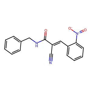 N-benzyl-2-cyano-3-(2-nitrophenyl)prop-2-enamide structure