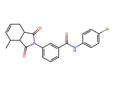 N-(4-bromophenyl)-3-(4-methyl-1,3-dioxo-3a,4,7,7a-tetrahydroisoindol-2-yl)benzamide structure