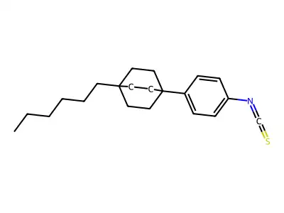 1-Hexyl-4-(4-isothiocyanatophenyl)bicyclo[2.2.2]octane structure