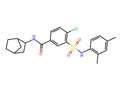 N-(3-bicyclo[2.2.1]heptanyl)-4-chloro-3-[(2,4-dimethylphenyl)sulfamoyl]benzamide structure