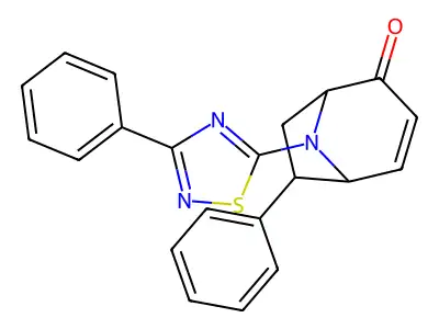 6-Phenyl-8-(3-phenyl-1,2,4-thiadiazol-5-yl)-8-azabicyclo[3.2.1]oct-3-en-2-one structure