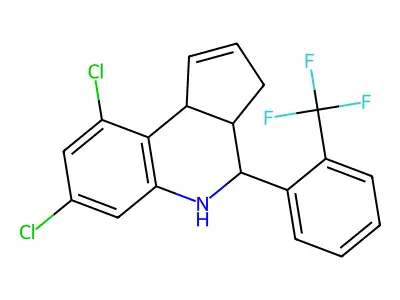 7,9-dichloro-4-[2-(trifluoromethyl)phenyl]-3a,4,5,9b-tetrahydro-3H-cyclopenta[c]quinoline structure
