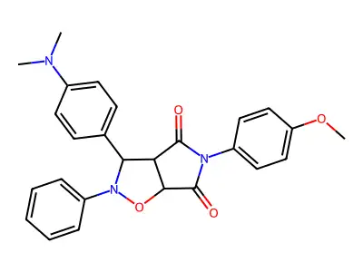 3-(4-(dimethylamino)phenyl)-5-(4-methoxyphenyl)-2-phenyldihydro-2H-pyrrolo[3,4-d]isoxazole-4,6(5H,6aH)-dione structure