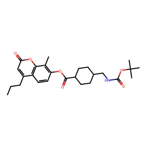 8-methyl-2-oxo-4-propyl-2H-chromen-7-yl 4-{[(tert-butoxycarbonyl)amino]methyl}cyclohexanecarboxylate structure