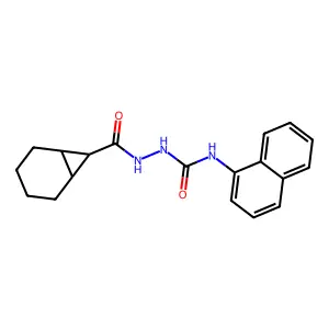 1-[[(1S,6R)-bicyclo[4.1.0]heptane-7-carbonyl]amino]-3-naphthalen-1-ylurea structure