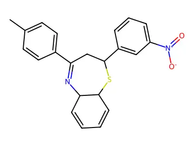 4-(4-Methylphenyl)-2-(3-nitrophenyl)-2,3,5a,9a-tetrahydro-1,5-benzothiazepine structure