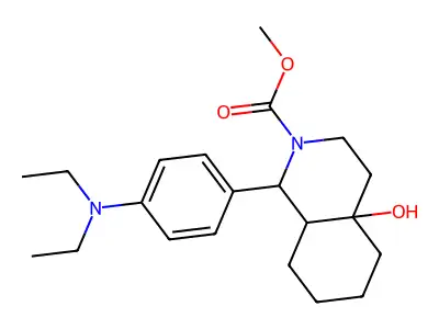 methyl 1-[4-(diethylamino)phenyl]-4a-hydroxy-1,3,4,5,6,7,8,8a-octahydroisoquinoline-2-carboxylate structure