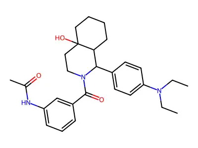 N-[3-[1-[4-(diethylamino)phenyl]-4a-hydroxy-1,3,4,5,6,7,8,8a-octahydroisoquinoline-2-carbonyl]phenyl]acetamide structure