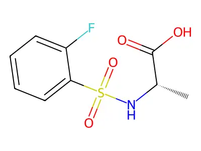 (2S)-2-(2-氟苯磺酰氨基)丙酸 structure