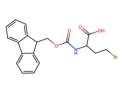 4-bromo-2-(9H-fluoren-9-ylmethoxycarbonylamino)butanoic Acid structure